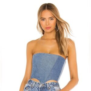SAMI MIRO VINTAGE Denim Corset Top